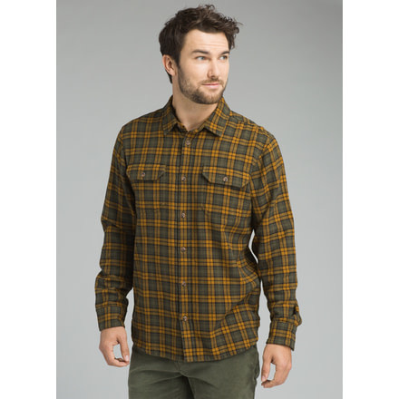 prAna Ansel Long Sleeve Flannel Shirt- Men's, Cargo Green, X-Large, M23181370-CAGR-XL