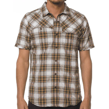 Benson Slim Short Sleeve Shirt - Mens-Seaweed-Small