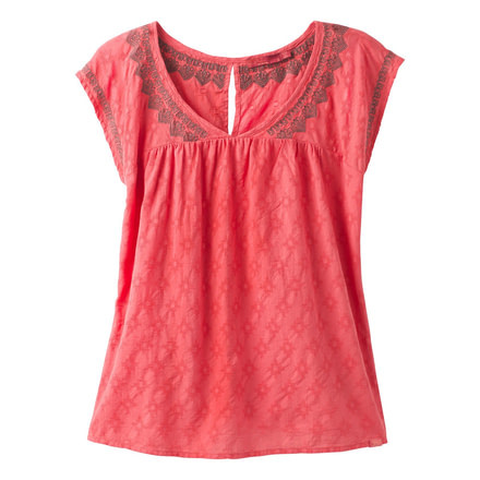 prAna Blossom Top Womens, Peach Gerberas, Large, W11180386-PHGE-L