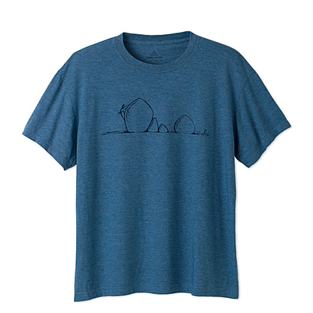 prAna Boulder Heathered Tee - Men's-Aqua Blue-Small