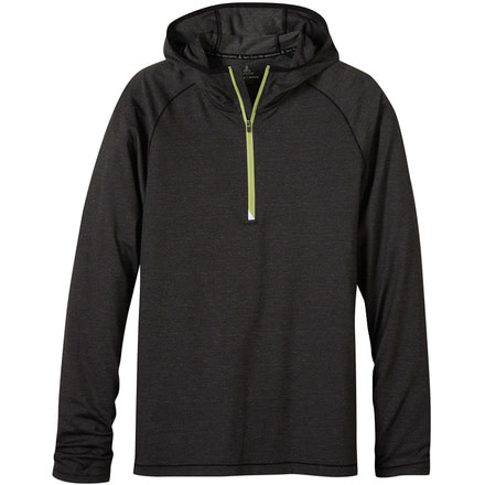 prAna Breaker Hooded 1/4 Zip Shirt - Men's -Black-Small