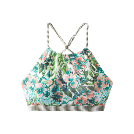 prAna Brina High Neck Halter Swim Top - Women's, Bluegrass Paradise, Small, W11171007