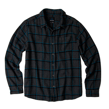prAna Dutchman Flannel Longsleeve Shirt - Men's-Dark Grey-Small