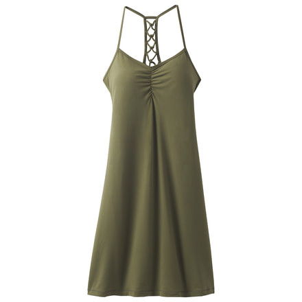 prAna Elixir Dress Womens, Cargo Green, Large, W31180587-CAGR-L