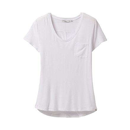prAna Foundation Short Sleeve V-Neck - Womens, White, Extra Small, 1971451-100-XS