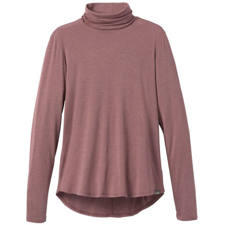 prAna Foundation Turtleneck Shirt - Womens, Dark Mauve Heather, Medium, W23180527-DMVH-M