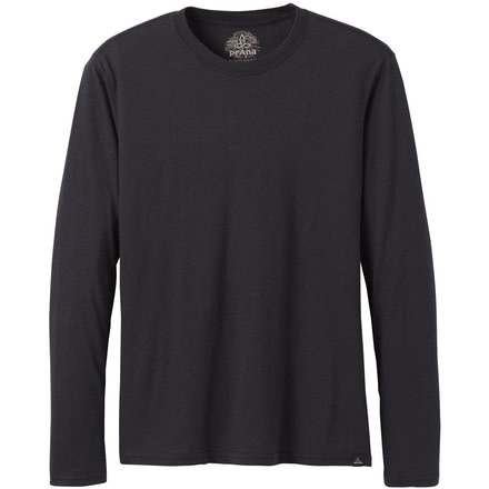 Prana Long Sleeve Crew T-Shirt, Black, Medium, M23181469-BLK-M