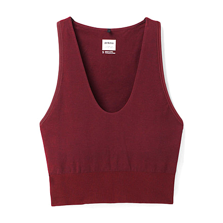 prAna Sopra Seamless Crop Top - Womens, Maroon, Small, 1970341-600-S