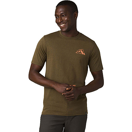 prAna Spire Heights T-Shirt, Peat Heather, Small, 1966681-300-SL-S