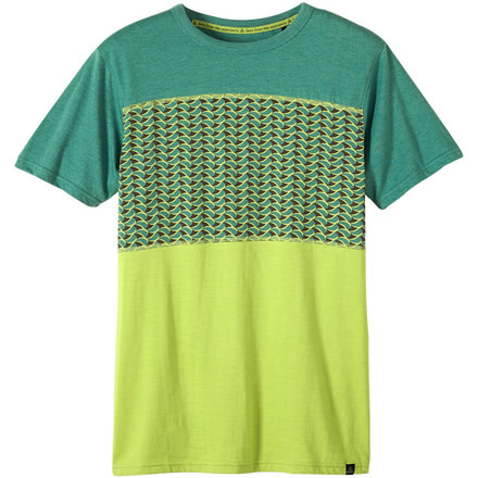 prAna Throttle Colorblocked Crew T-Shirt - Men's -Dusty Pine-Small