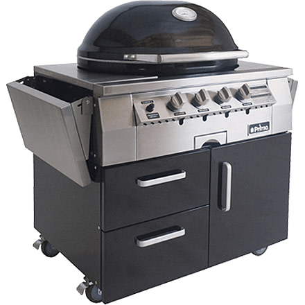 Primo Ceramic Grills Oval X-Large Gas Grill, 21,000 Btu, Cart-Mounted, PGGXLC