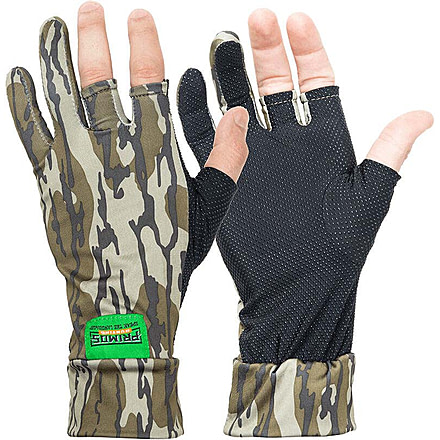 Primos Hunting Stretch Fingerless Gloves, Mossy Oak Bottomland, One Size, PS6681