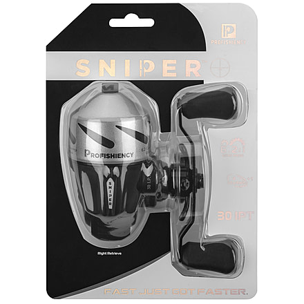 ProFISHiency Sniper Economy Spincast Reel, 6.2-1, 4+1, Black/Silver, SNIPEREREEL-C