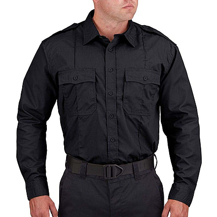 Propper Duty Ripstop Long Sleeve Shirt - Mens, Black, Medium, Large, F533850001M3