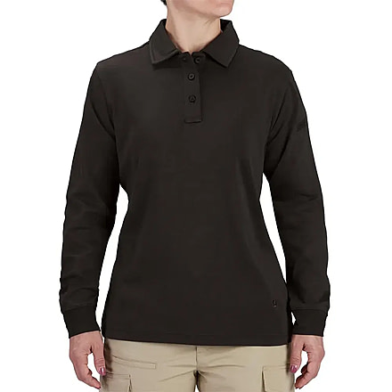 Propper Uniform Cotton Long Sleeve Polo - Womens, Black, XS, F58235N001XS