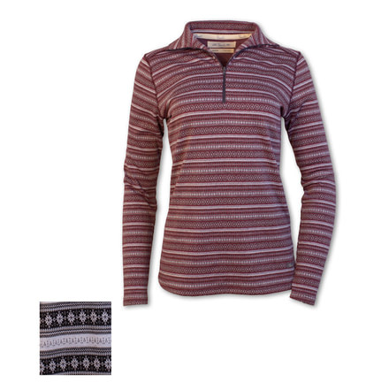 Purnell Fair Isle Half Zip Sweater - Womens, Blk/White, M, 10203592-BLK/WHITE-M