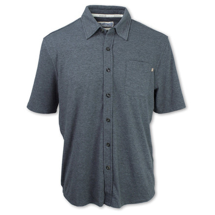 Purnell Performance Short Sleeved Knit Button Up - Mens, Heather Grey, 2XL, 10103501-034-XXL