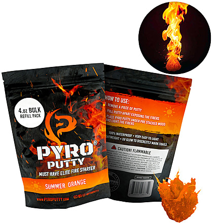 Pyro Putty Summer Blend Refillable Firestarter Bag, Orange, 4oz, PP4OZS