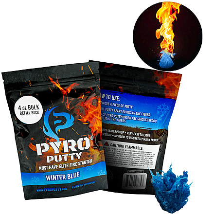 Pyro Putty Winter Blend Refillable Firestarter Bag, Blue, 4oz, PP4OZW