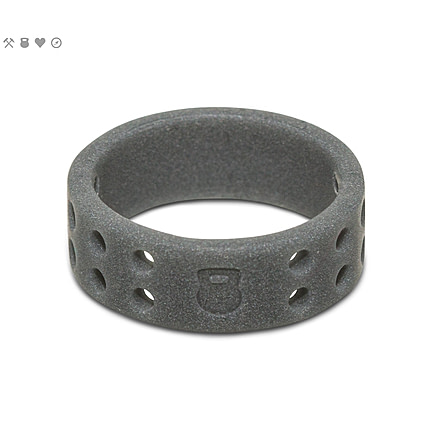 QALO Womens Perforated Silicone Ring, Smoke Gray