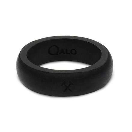 QALO Womens Silicone Ring, Black