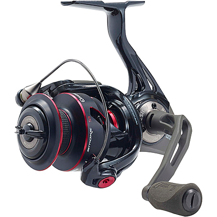 Quantum Smoke Spinning Reel, SZ 15 Reel, Changeable Righ/Left Retrieve, Continuous Anti-Reverse Clutch w/ NiTi Indestructible Bail, SCR Alloy Frame, 5.7-1 Ratio, Black, SM15XPT.BX2