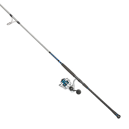Quantum Strive Spinning Reel and Rod Combo, 8ft, 2-PC, Medium-Heavy, Moderate-Fast Rod, Graphite Composite Blank, SZ 5000 Reel, 4+1 Bearings, 5.6-1 Ratio, Silver/Blue, SV5000802MH1225.P2