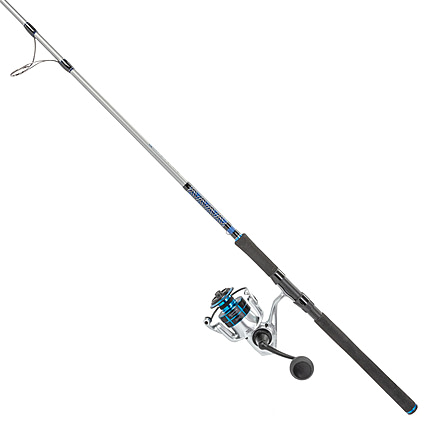 Quantum Strive Spinning Reel and Rod Combo, 7ft, 1-PC, Medium, Fast Rod, Graphite Composite Blank, SZ 5000 Reel, 4+1 Bearings, 5.6-1 Ratio, Silver/Blue, SV5000701M1220.P2