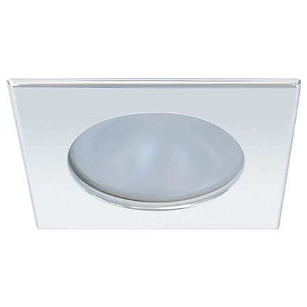 Quick Blake XP Downlight LED - 6W, IP66, Spring Mounted - Square Stainless Bezel, Round Warm White Light 55682