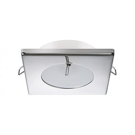 Quick Bryan CS Downlight 2W LED Round Light w/Switch / Square Stainless Bezel, IP40, Spring Mounted, FAMP3472X02CA00