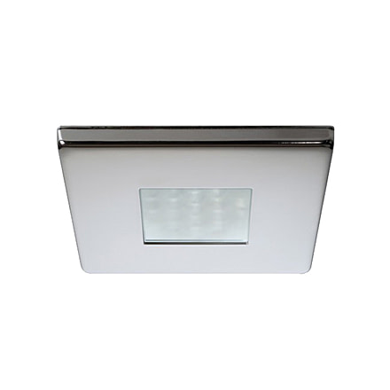 Quick Edwin C Downlight 2W LED Square Light w/ Square Stainless Bezel, IP66, Screw Mounted, Warm White, FAMP3432X02CA00
