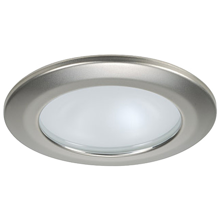 Quick Kor XP Downlight 6W LED Round Light w/ Round Satin Bezel, IP66, Screw Mounted, Warm White, FAMP3262S12CA00