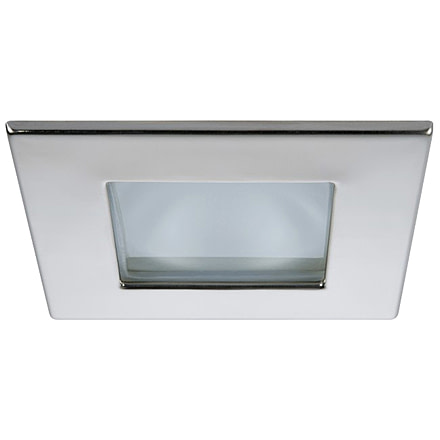 Quick Marina XP Downlight 4W LED Round Light w/ Square Stainless Bezel, IP66, Screw Mounte, Daylight, FAMP3002X01CA00