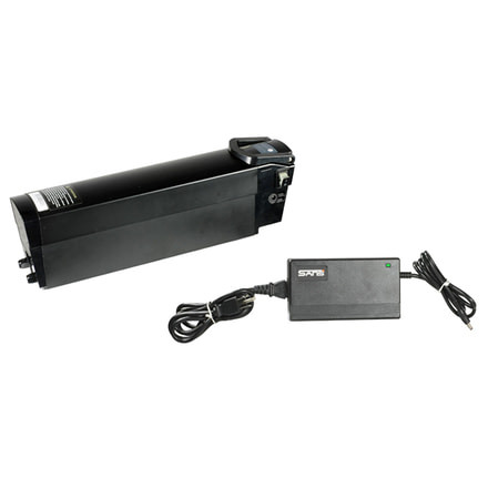 QuietKat Lithium Ion Bike Battery and Charger, 48 V, Black, 18QK48V