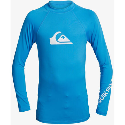 Quiksilver All Time Long Sleeve UPF 50 Rashguard Tee - Boys, Blithe, Large/14, EQBWR03128-BMM0-L/14