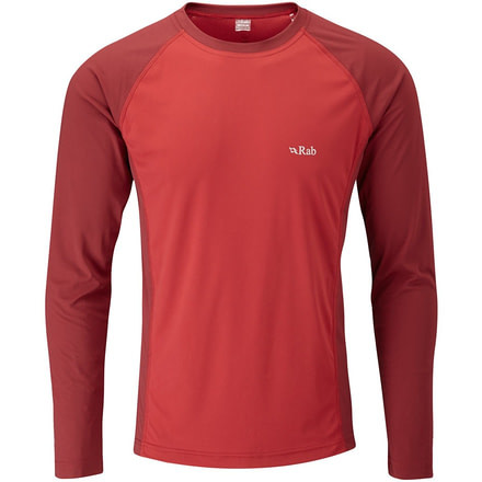 Rab Aeon Long Sleeve Tee - Men's-Cayenne/Charge-Medium