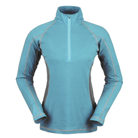 Rab Aeon Plus Long Sleeve Plus Zip Tee - Womens - Aegean - Medium - 12