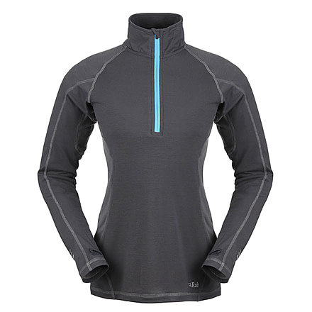Rab Aeon Plus Long Sleeve Zip Top - Womens - Beluga - Medium - 12