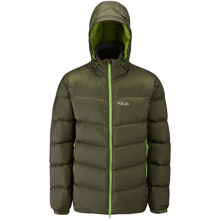Rab Ascent Jacket - Men's-Dark Olive/Quince-Large