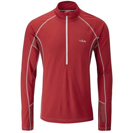 Rab Confluent Long Sleeve Zip Tee - Men's-Cayenne-Large