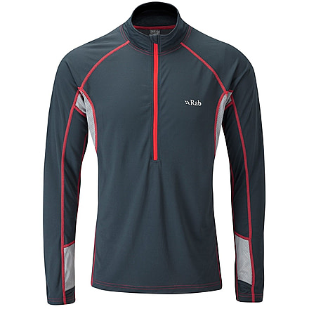 Rab Confluent Long Sleeve Zip Tee - Men's-Ebony-Large