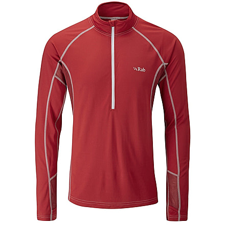 Rab Confluent Long Sleeve Zip Tee - Mens-Cayenne-X-Large