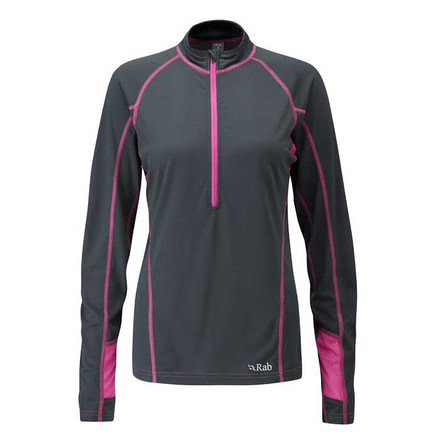 Rab Confluent Long Sleeve Zip Tee - Women's-Ebony-Medium