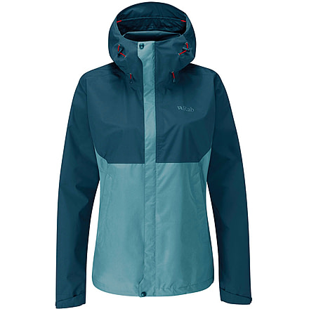 Rab Downpour Eco Jacket - Womens, Orion Blue/Citadel, 10, QWG-83-OBC-10