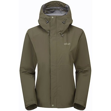 Rab Downpour Jacket - Womens, Army, 10/Small, QWI-07-ARM-10