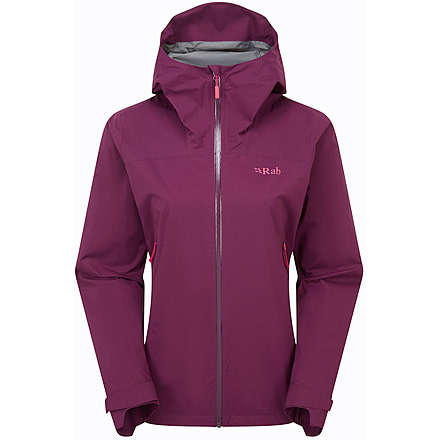 Rab Downpour Light Jacket - Womens, Mulberry, 10/Small, QWG-91-MUL-10