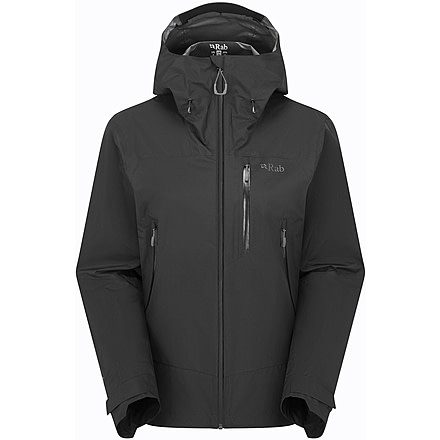 Rab Downpour Mountain Jacket - Womens, Black, 14/Large, QWI-12-BLK-14