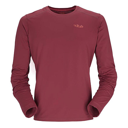 Rab Force Long Sleeve Tee - Mens, Oxblood Red, Extra Large, QBL-07-OXB-XLG