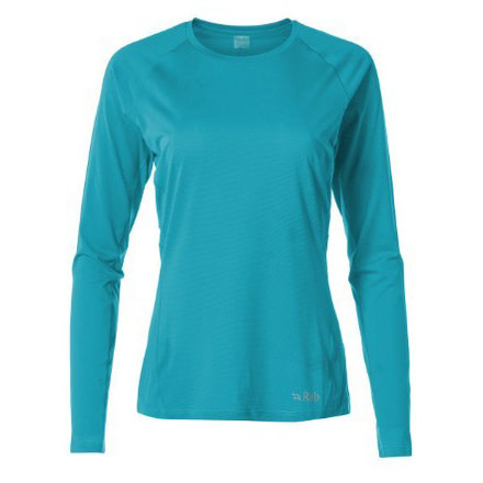 Rab Force Long Sleeve Tee - Womens, Seaglass, Medium, QBU-69-SG-12
