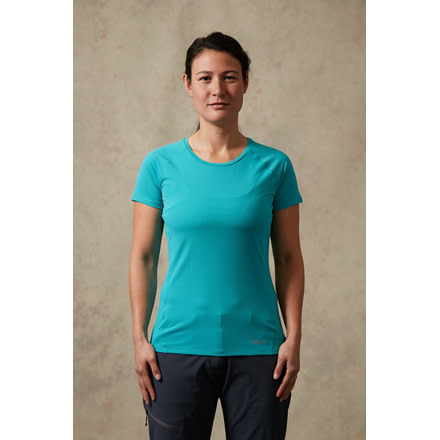 Rab Force Short Sleeve Tee - Womens, Seaglass, 10, QBU-56-SE-10